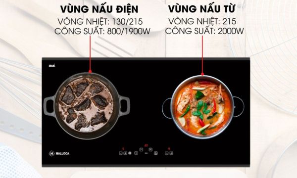 MH-02IR D 2 vùng nấu rộng rãi