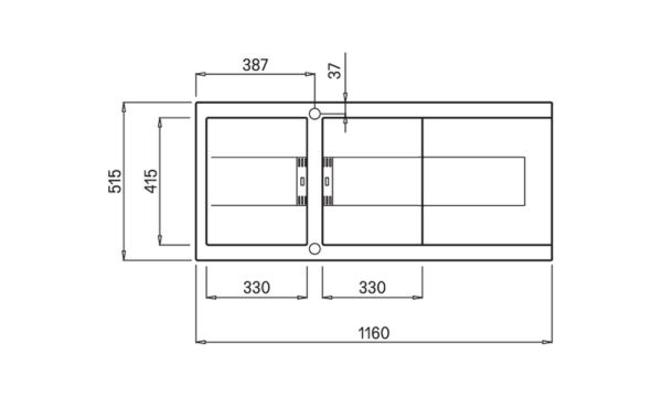 SMART K-500 Kích thước chậu đá SMART K-500